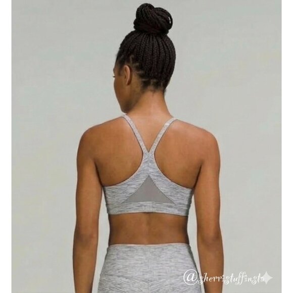 lululemon athletica Other - Lululemon Train Times Bra Sports Yoga Gym Activewear Wee Space Grey White Size 4